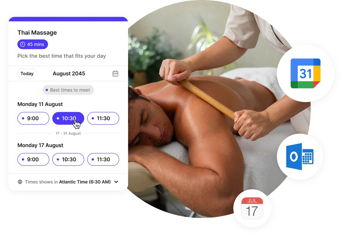 online scheduling for massage therapists