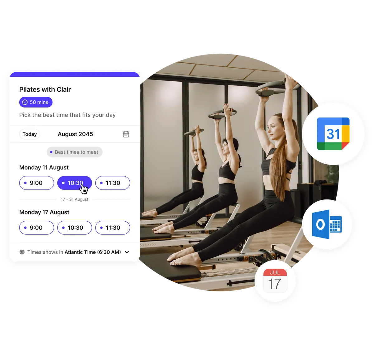 pilates studio calendar software
