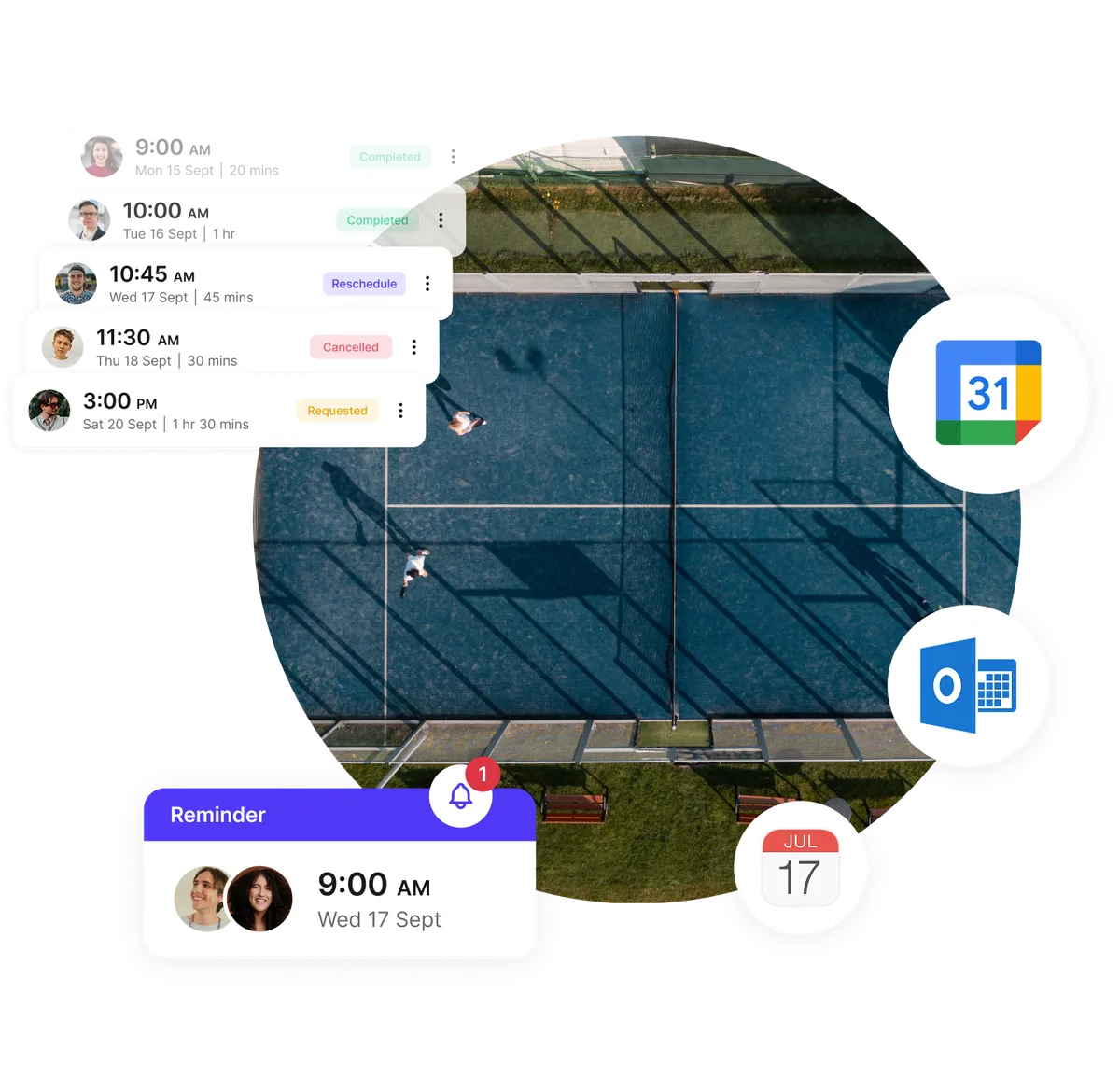 padel court reminders