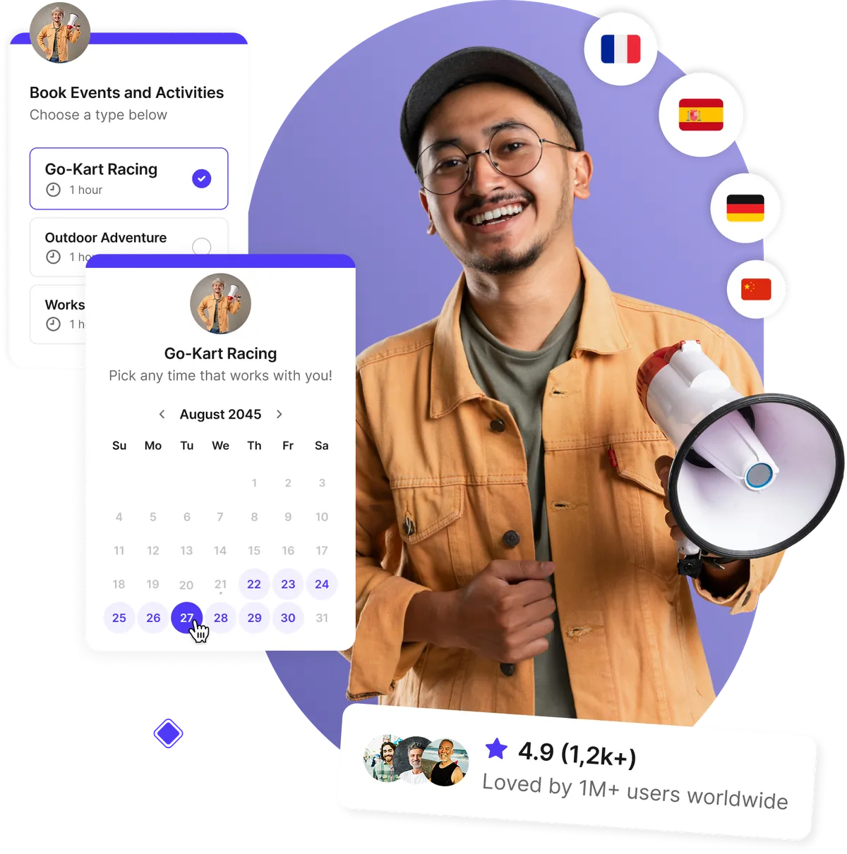 Event scheduling software interface