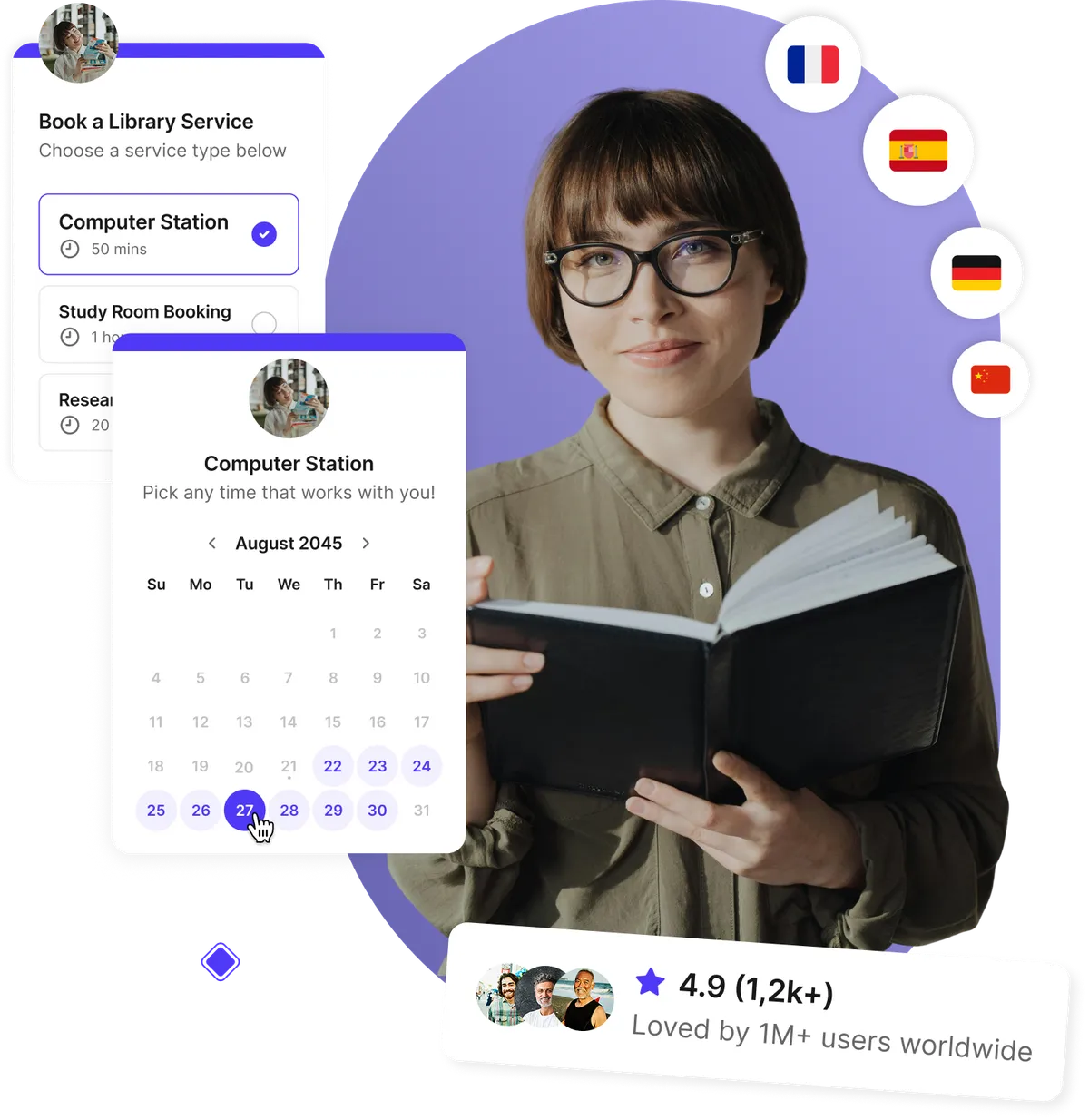 Library calendar software interface