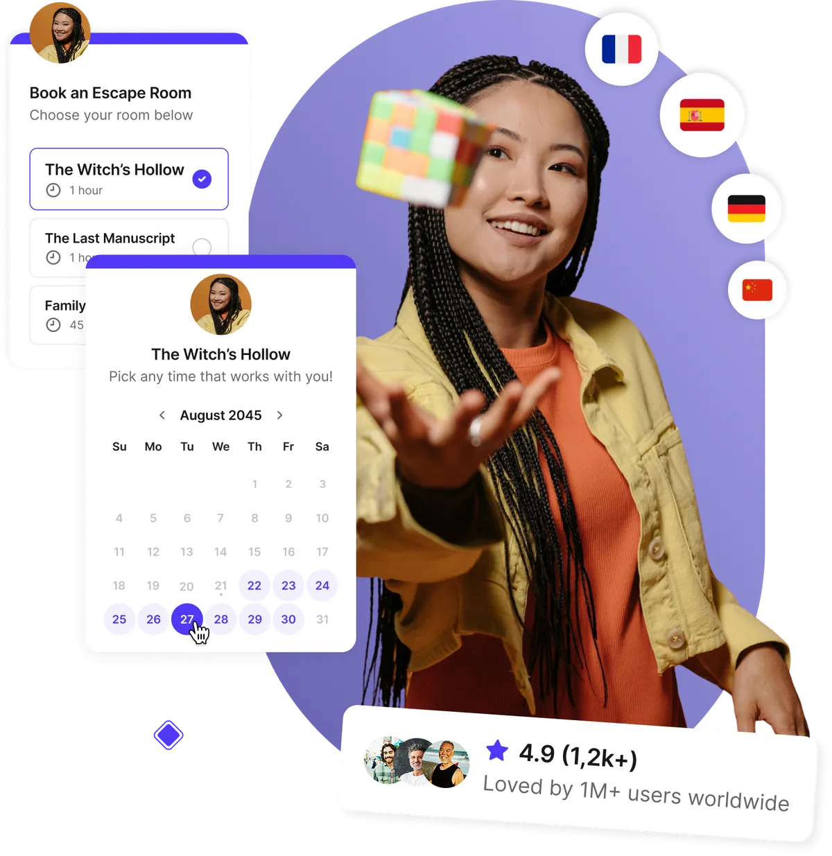 Escape room booking software