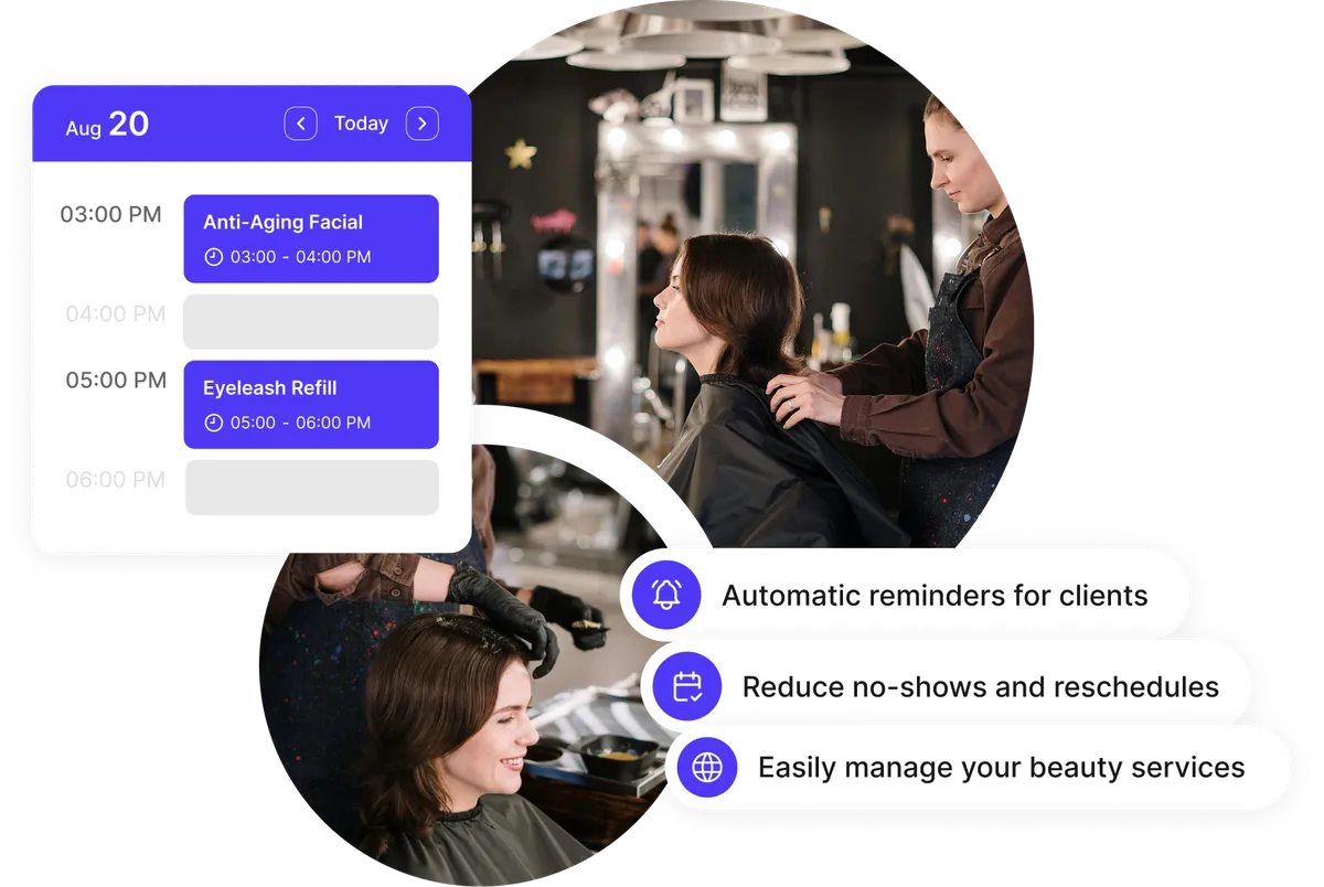 beauty salon scheduling software dashboard